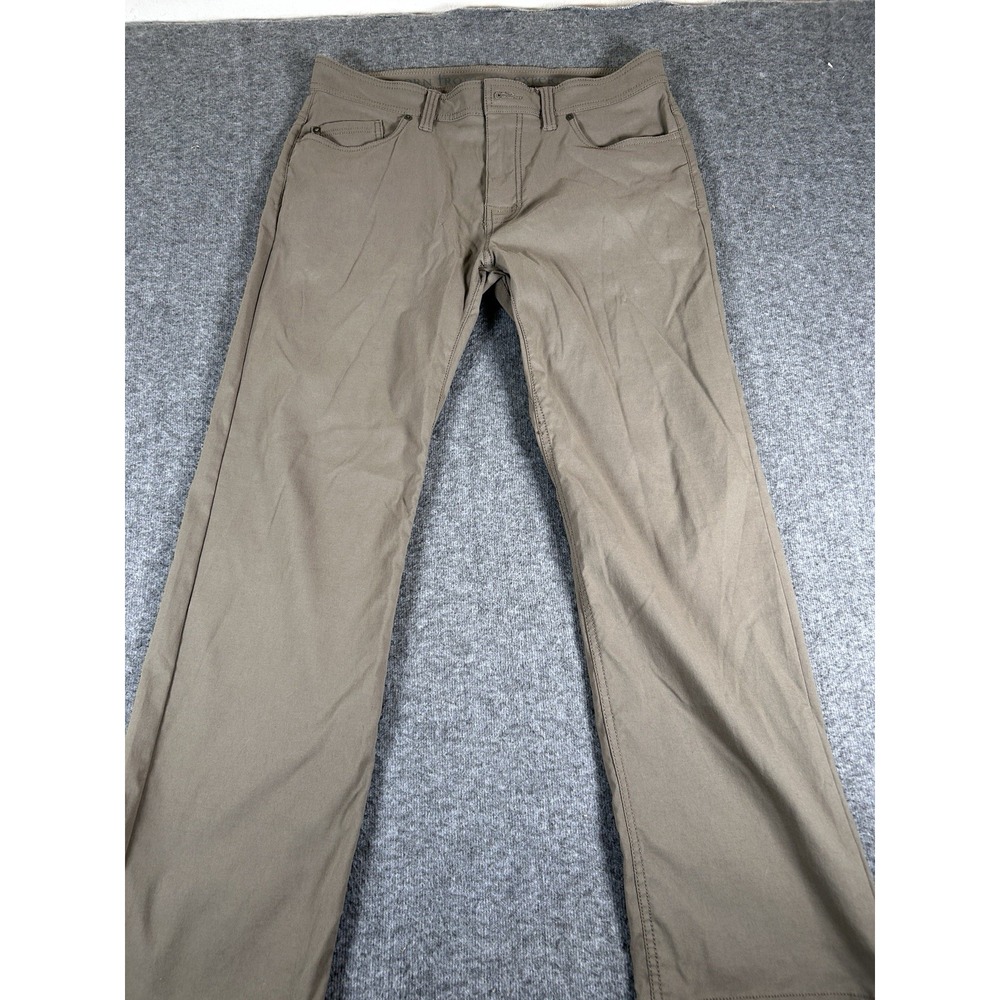 Prana Pants Mens 34x29 Tan‎ Straight Stretch Slim Fit Pant Hiking Outdoors